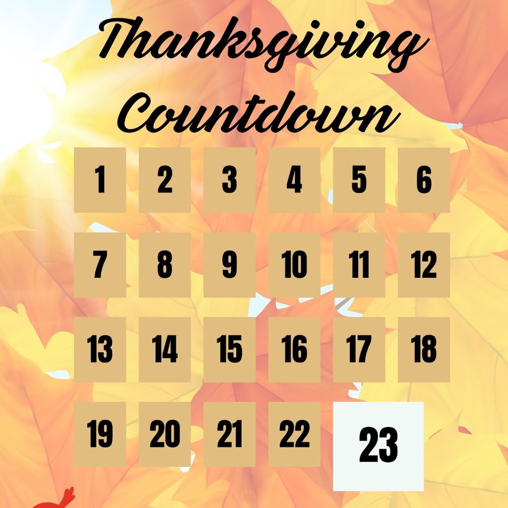 Countdown to Thanksgiving Printable